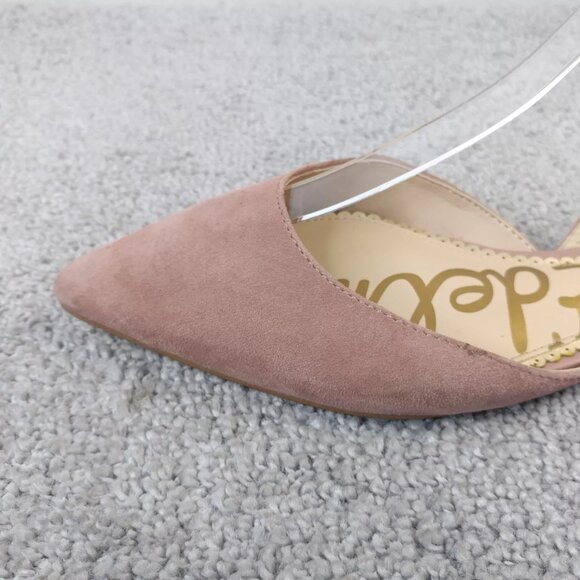 Sam Edelman Rodney D'Orsay Pointed Toe Womens 7.5 Shoes Flat Suede Slip On Mauve - Picture 5 of 9